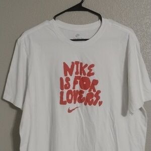 Nike White Tee with Red Graphic